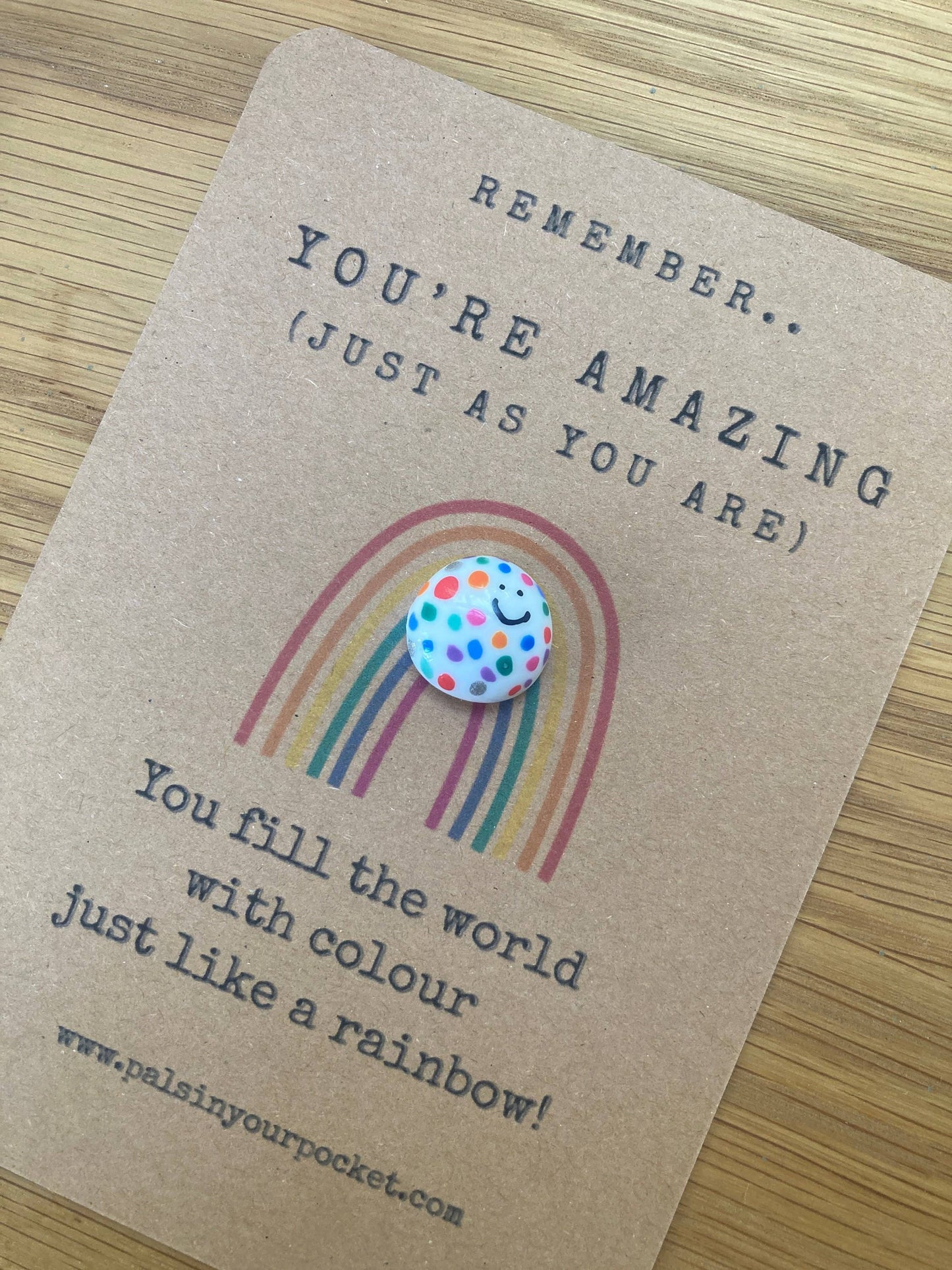 You're Amazing Rainbow Pebble Charm