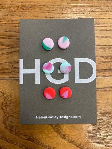 Marbled Polymer Clay Studs