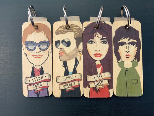 Wooden Keyrings - Musicians