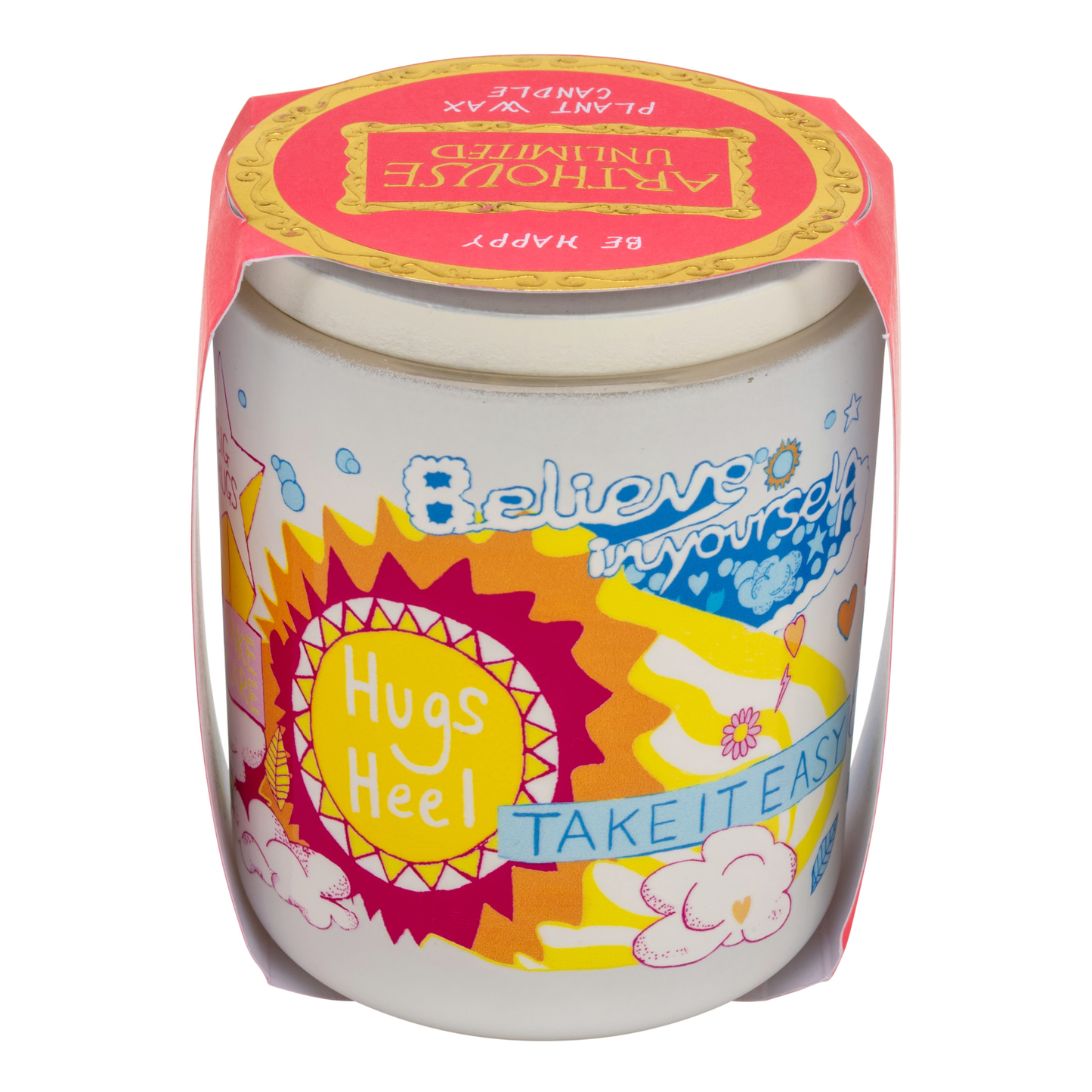Be Happy, Plant Wax Candle - White