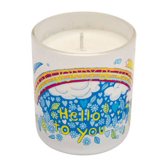Be Happy, Plant Wax Candle - White