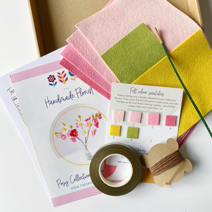 Cherry Blossom Posy Felt Flower Craft Kit