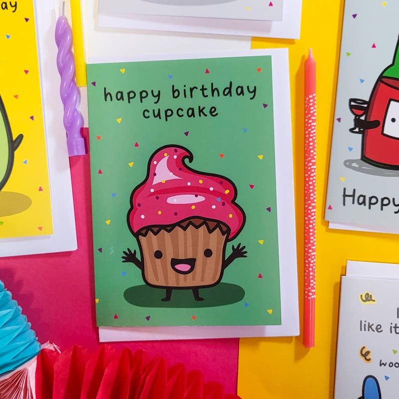 Happy Birthday Cupcake Birthday Card
