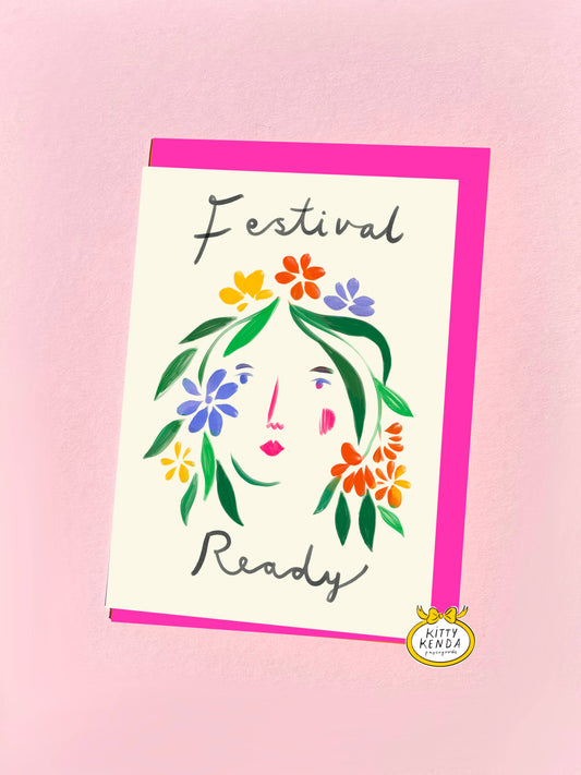 Festival Ready Flowers Greeting Card