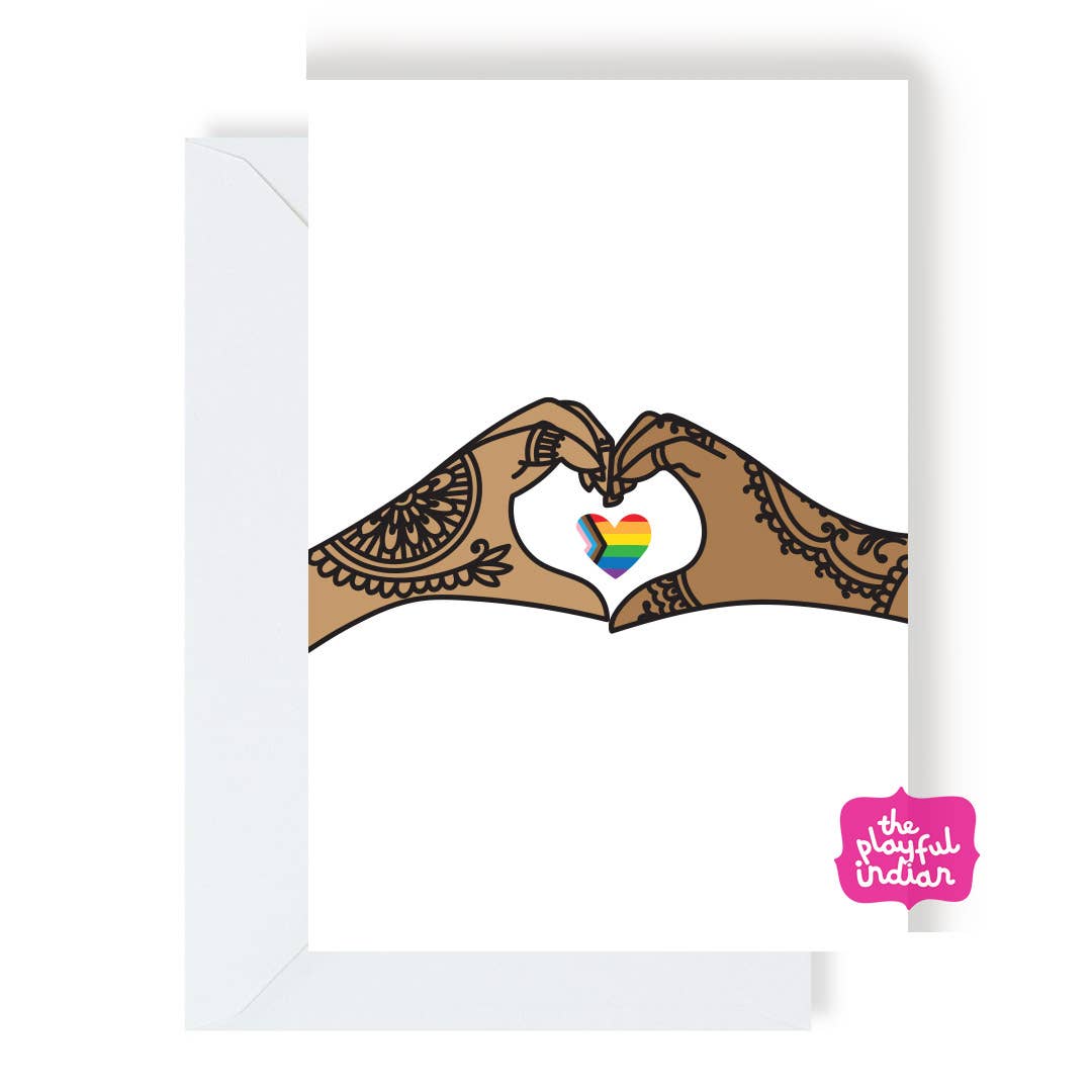 LGBTQ+ Heart Hands Greeting Card