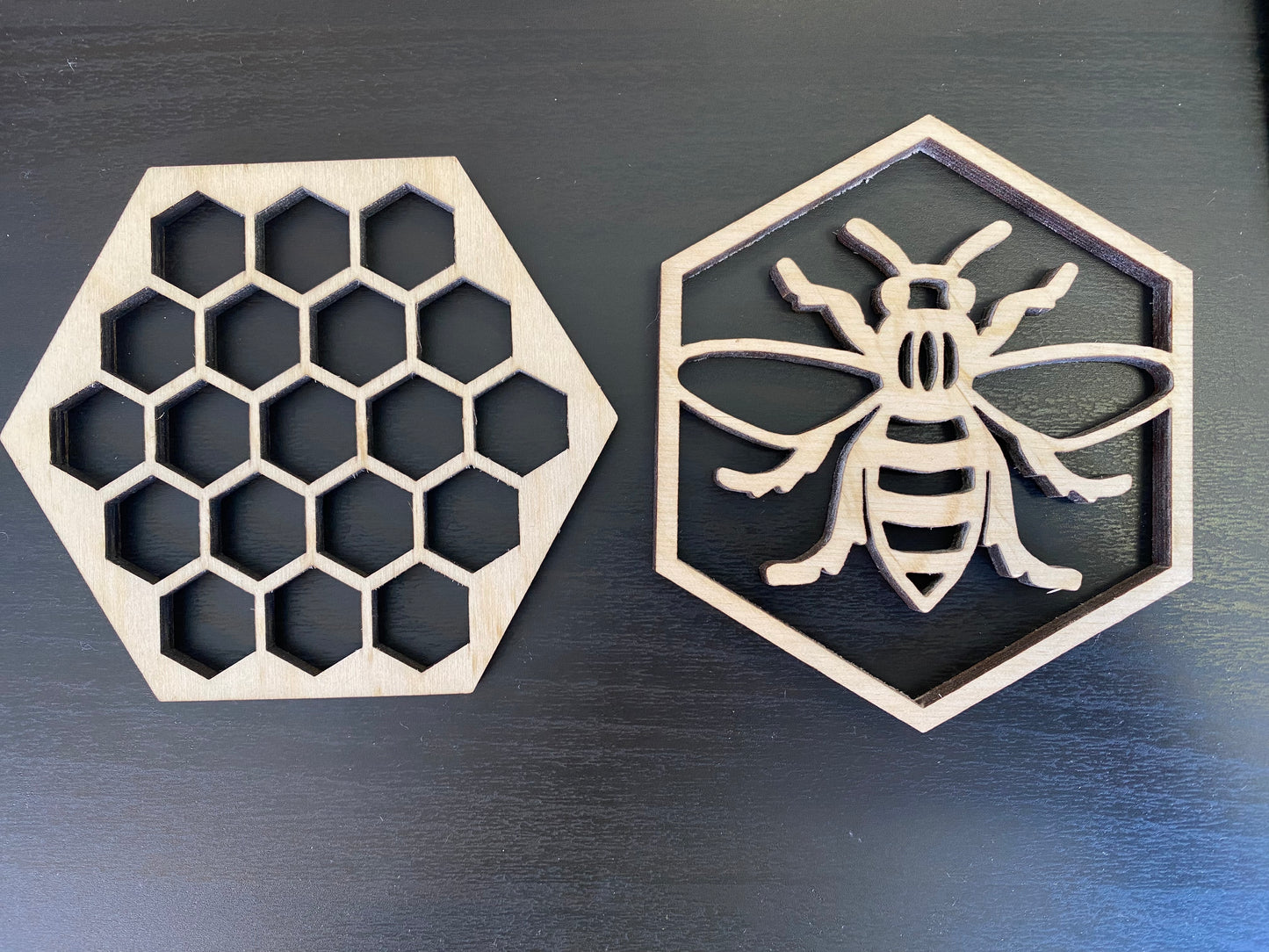 Wooden Bee / Honeycomb Coaster