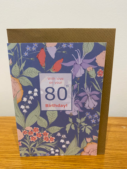 Age 80 Nature Birthday Card