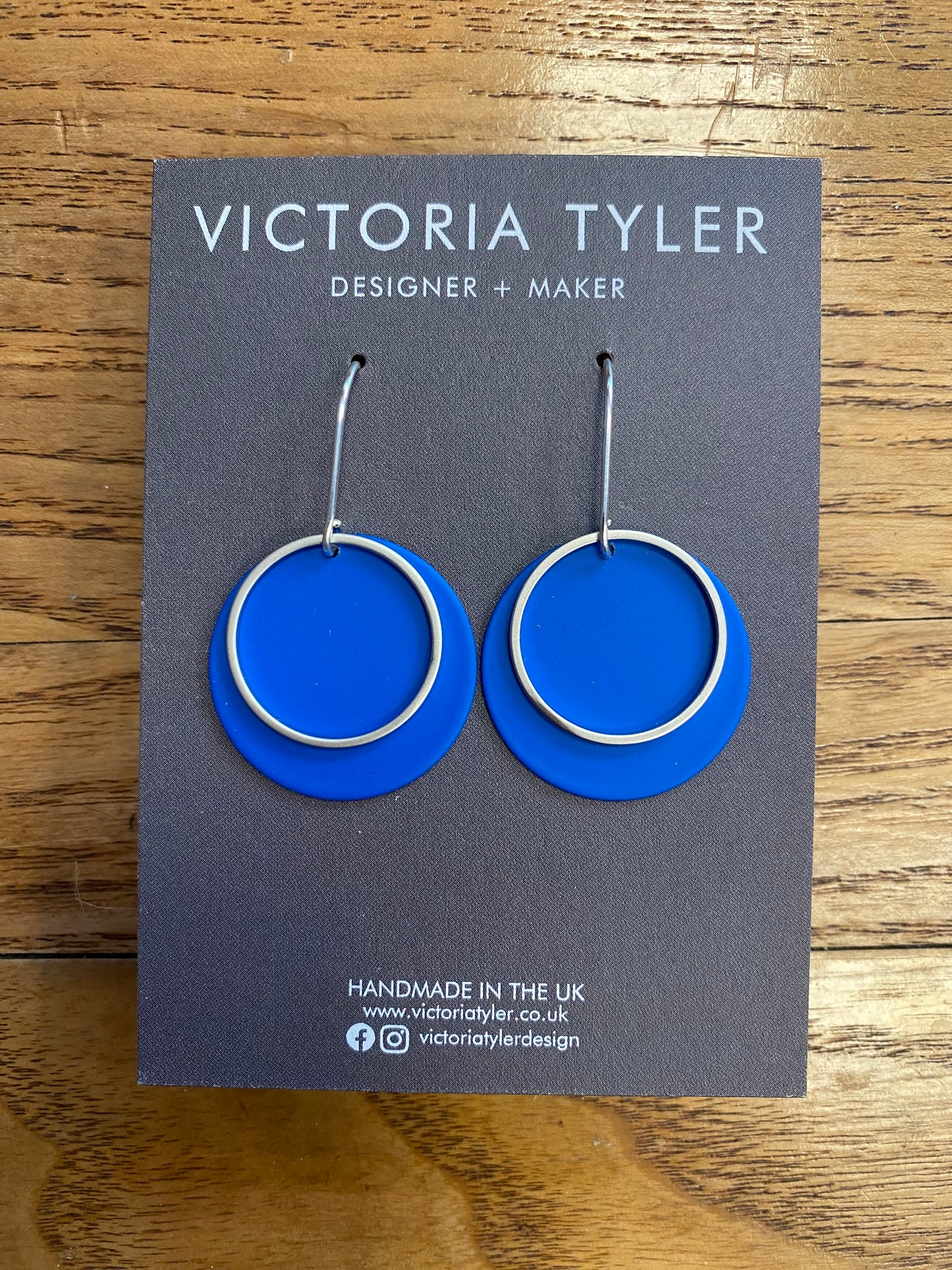 Colourful Circle Earrings with Brass or Silver Rings - 'Betty'