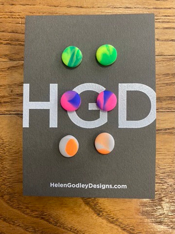 Marbled Polymer Clay Studs