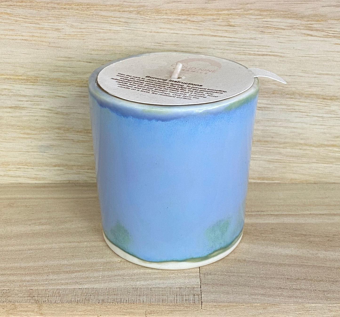 Candle in Marbled Ceramic Pot