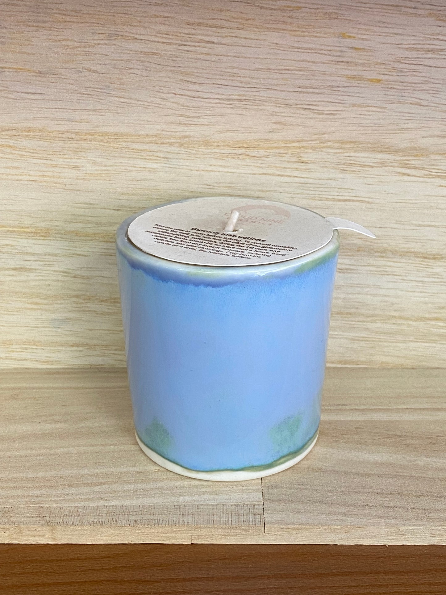 Candle in Marbled Ceramic Pot
