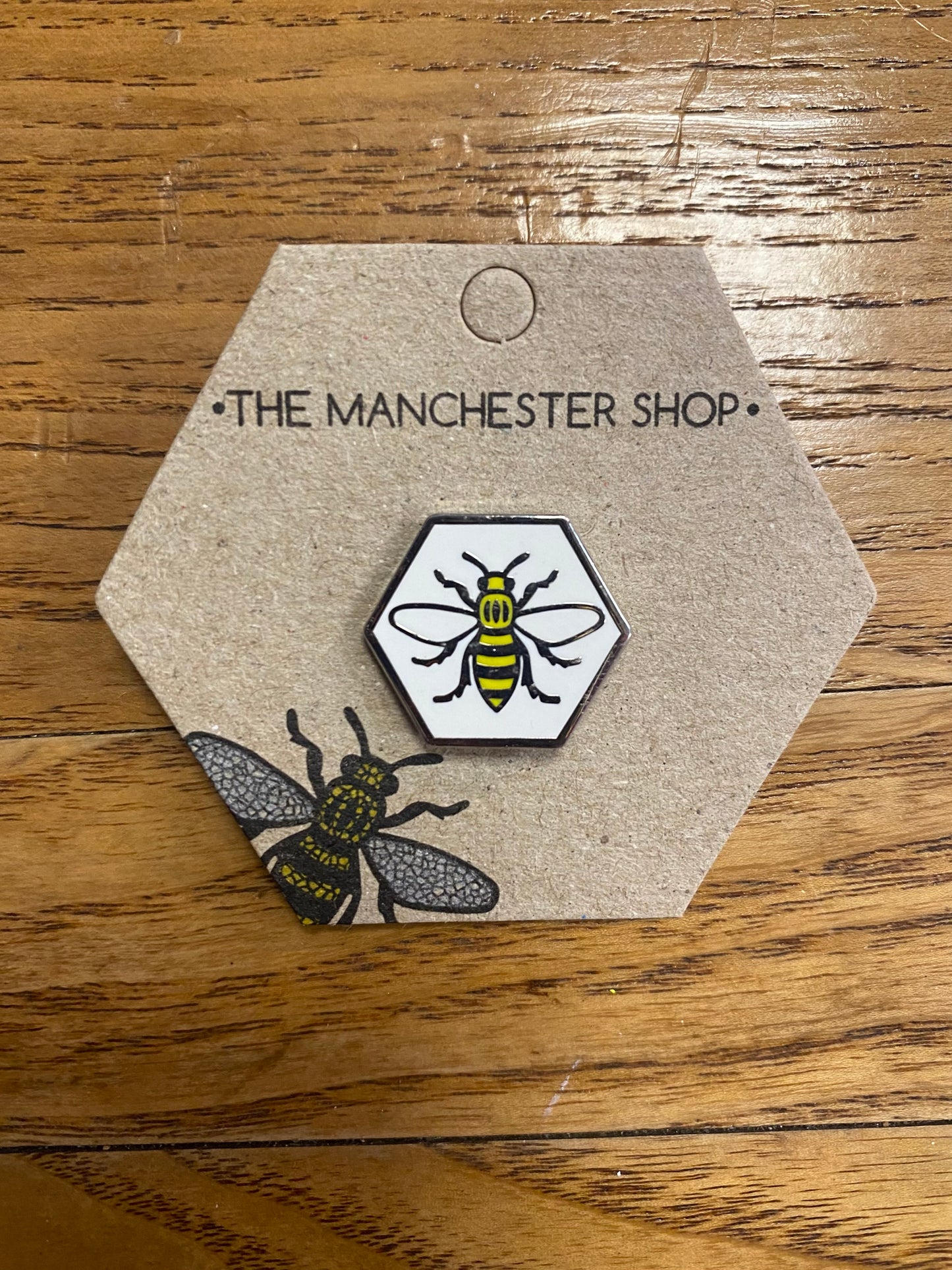 Hexagon Bee Pin Badge