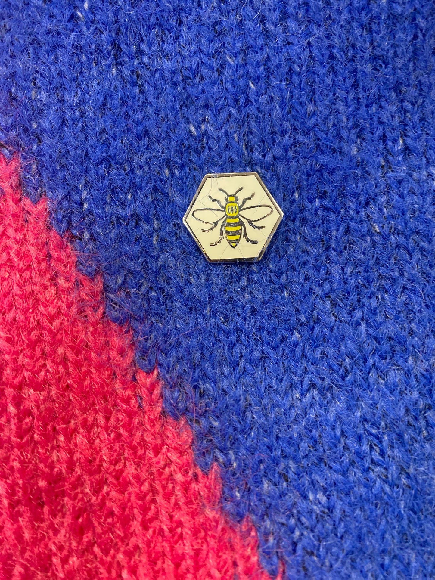 Hexagon Bee Pin Badge