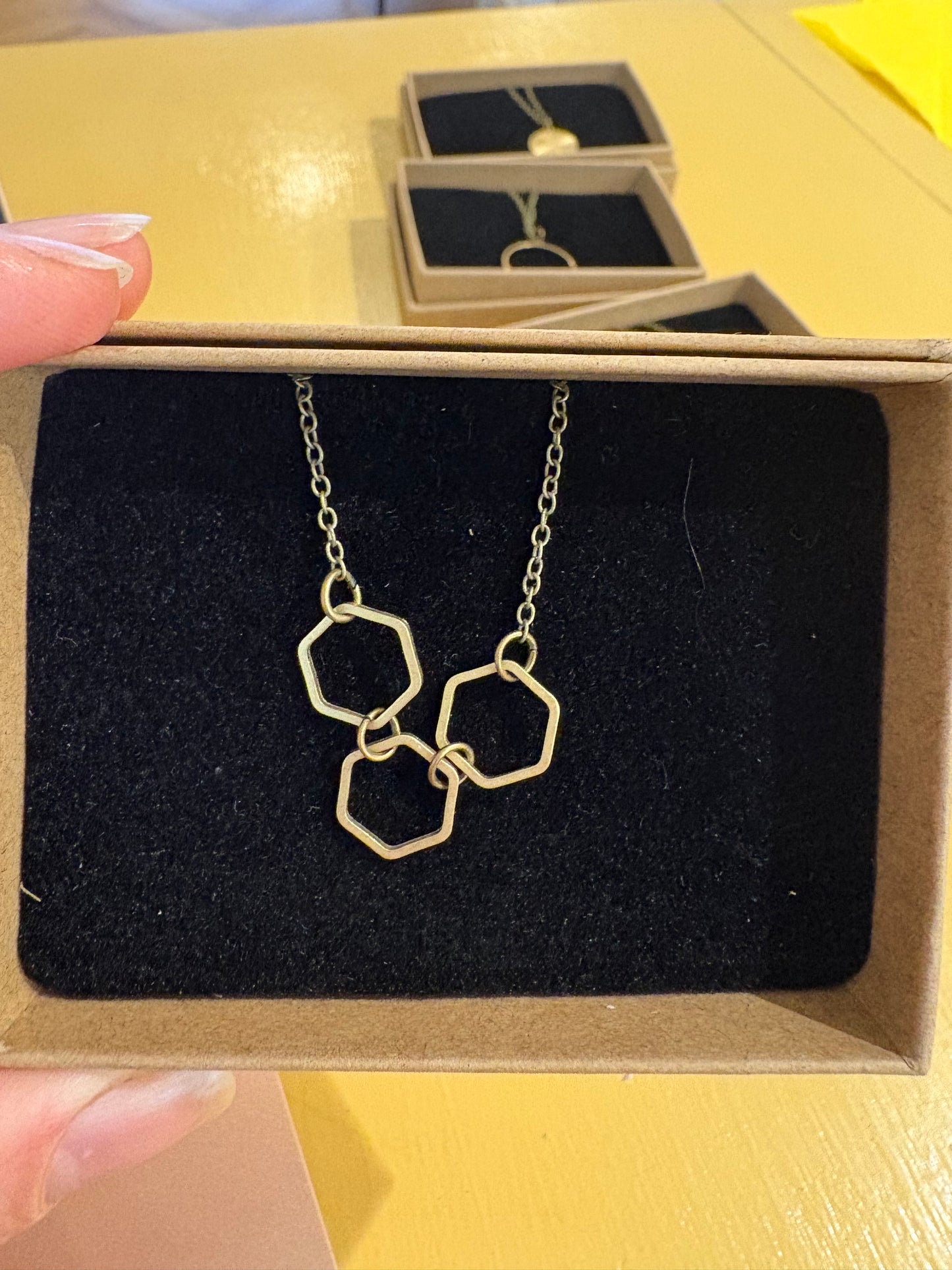 Three Hexagon Necklace