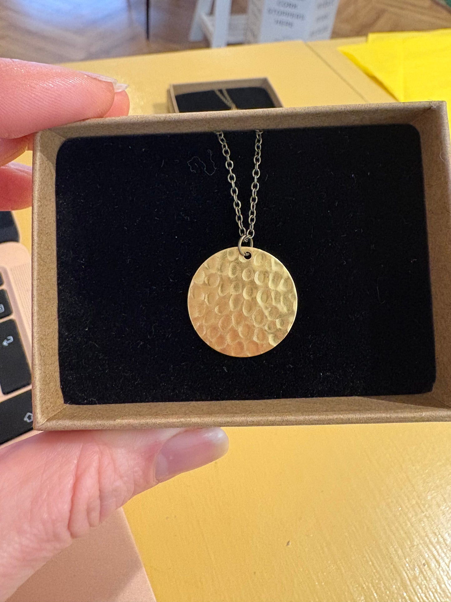 Hammered Disc Necklace