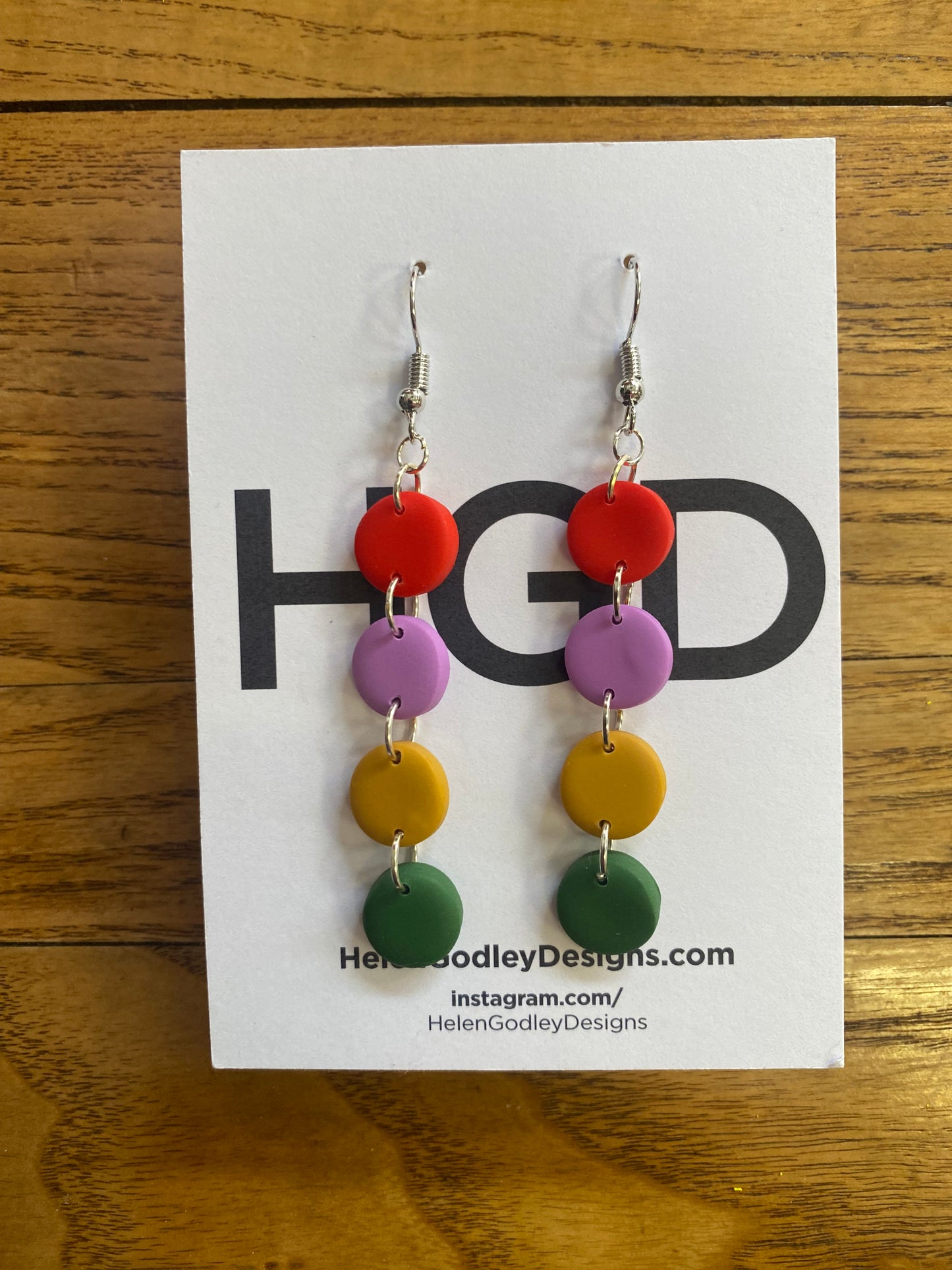 Multi Disc Polymer Clay Earrings