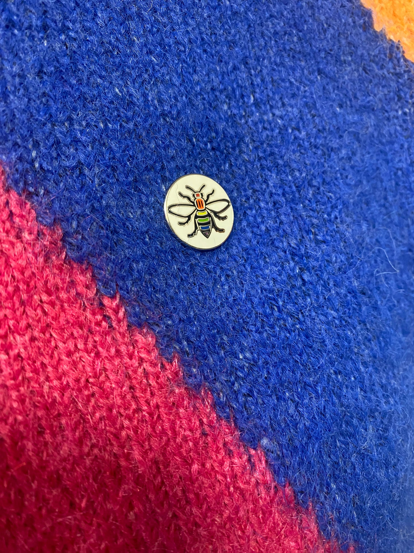 Rainbow Bee Pin Badge