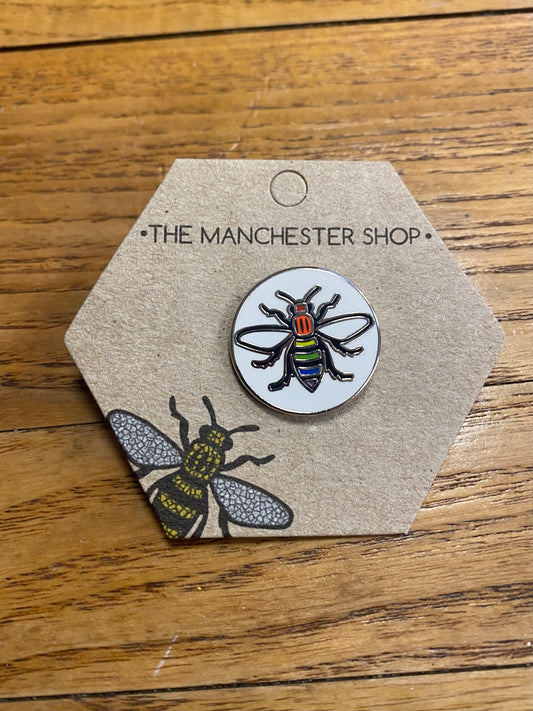 Rainbow Bee Pin Badge