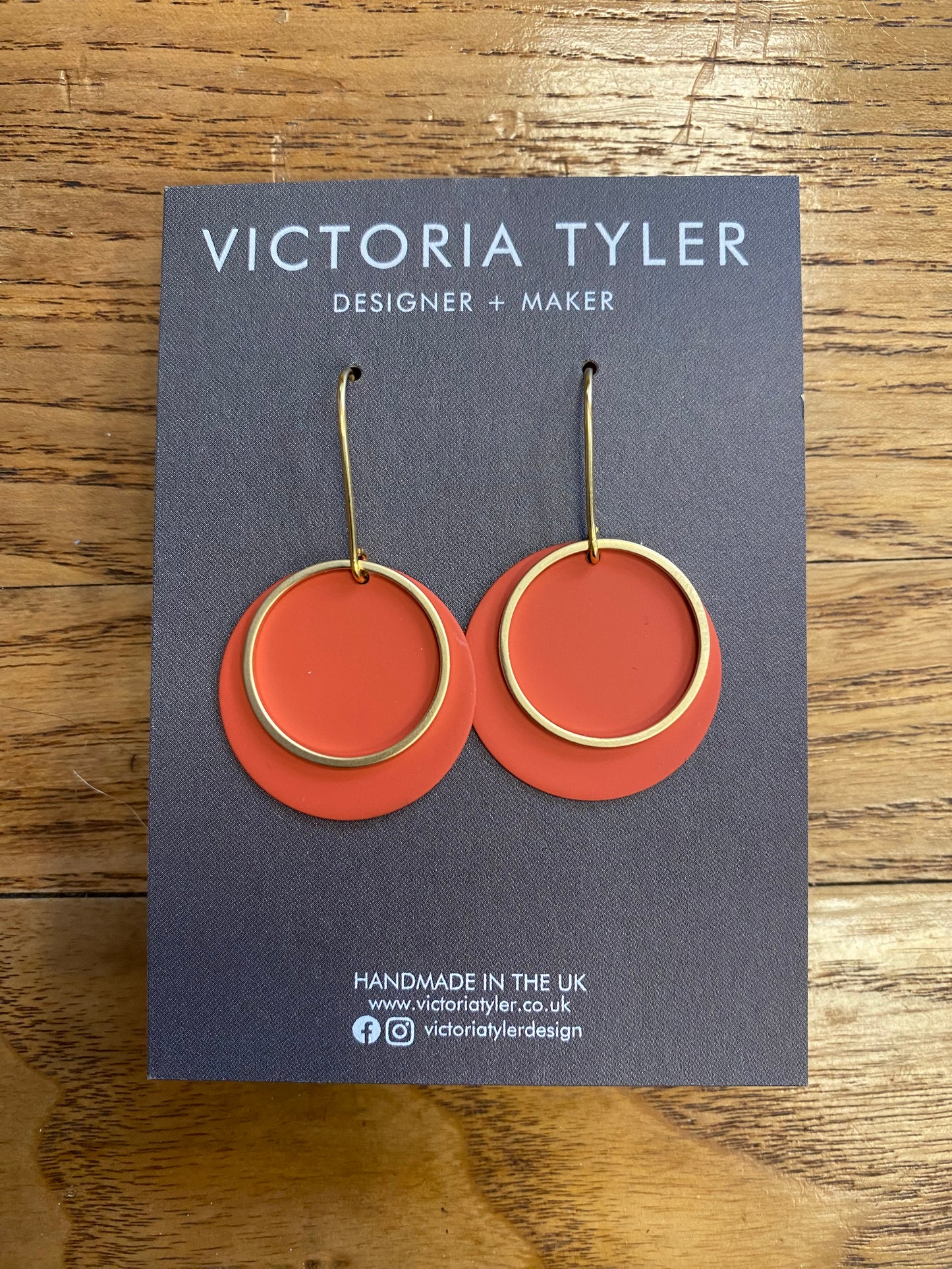 Colourful Circle Earrings with Brass or Silver Rings - 'Betty'