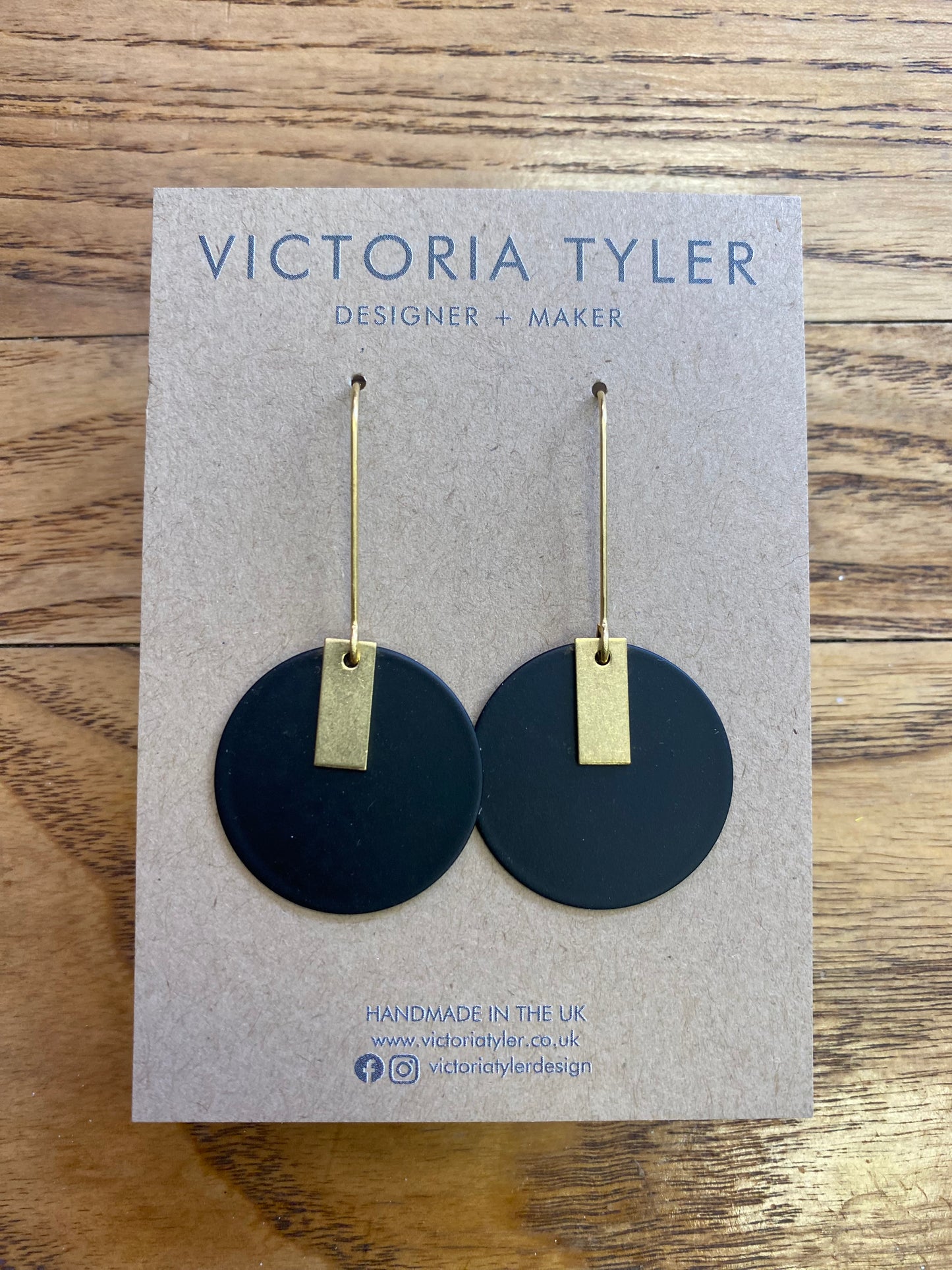 Colourful Circle Earrings with Brass Tabs - 'Anni'