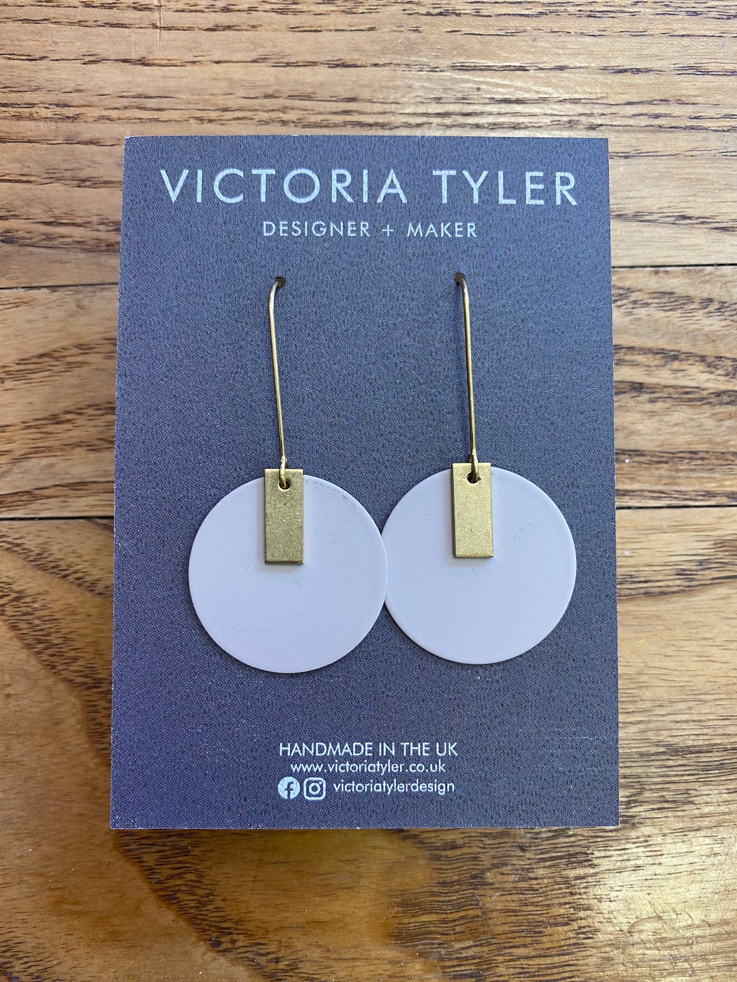 Colourful Circle Earrings with Brass Tabs - 'Anni'