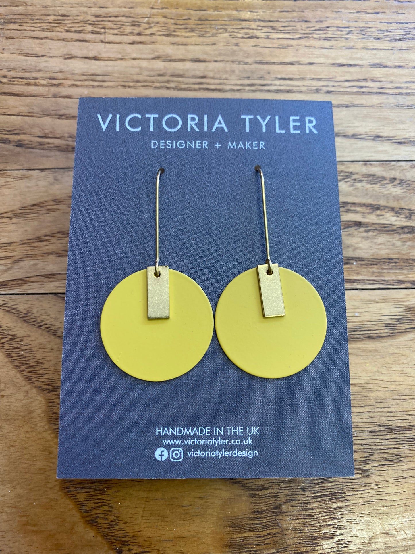 Colourful Circle Earrings with Brass Tabs - 'Anni'