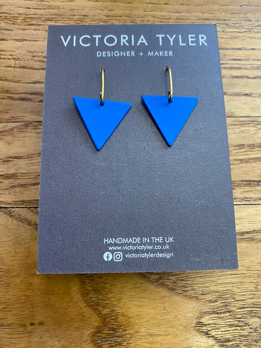 Blue Triangle Earrings - 'Ethel'