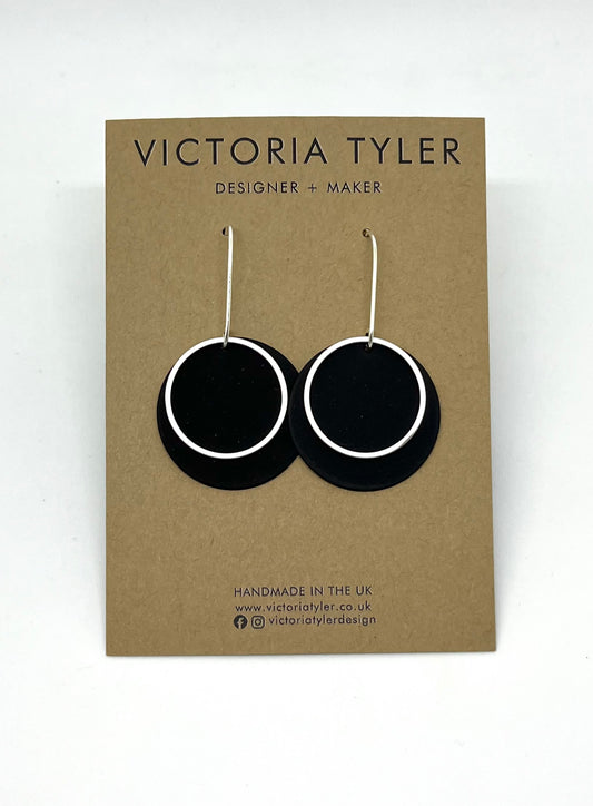 'Betty' - Colourful Circle Earrings with Brass or Silver Rings