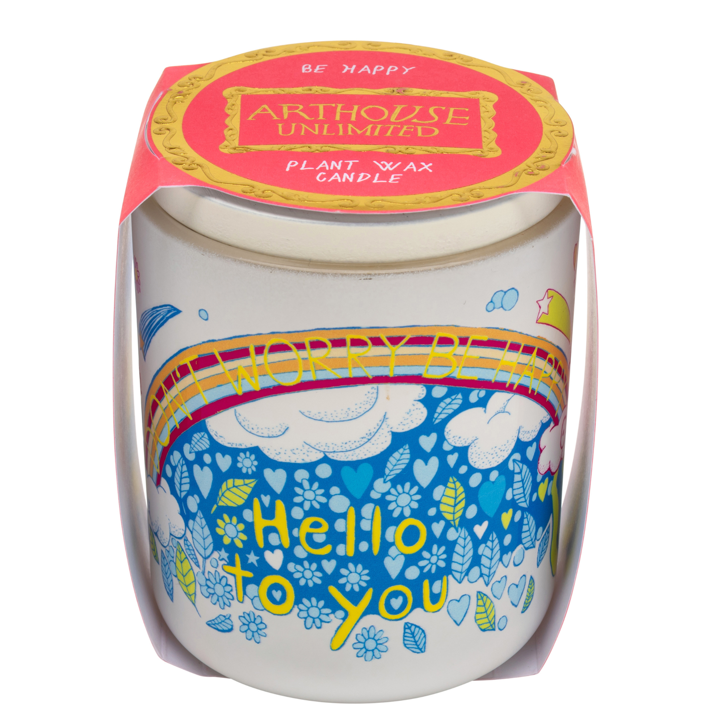 Be Happy, Plant Wax Candle - White