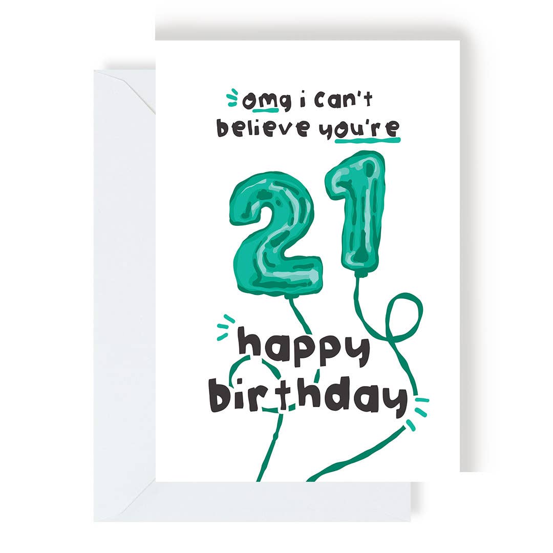 21st Birthday Age Card