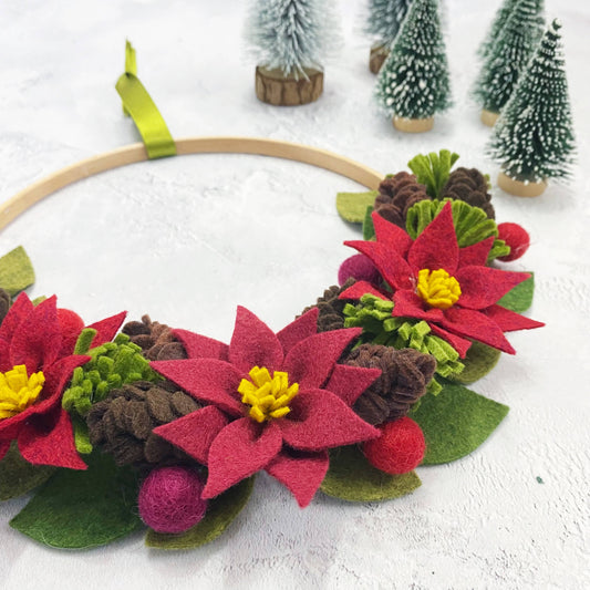Christmas Felt Flower Wreath Kit