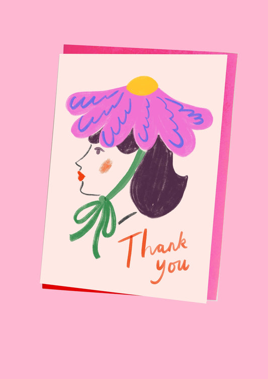 Flower Hat Thank You Card