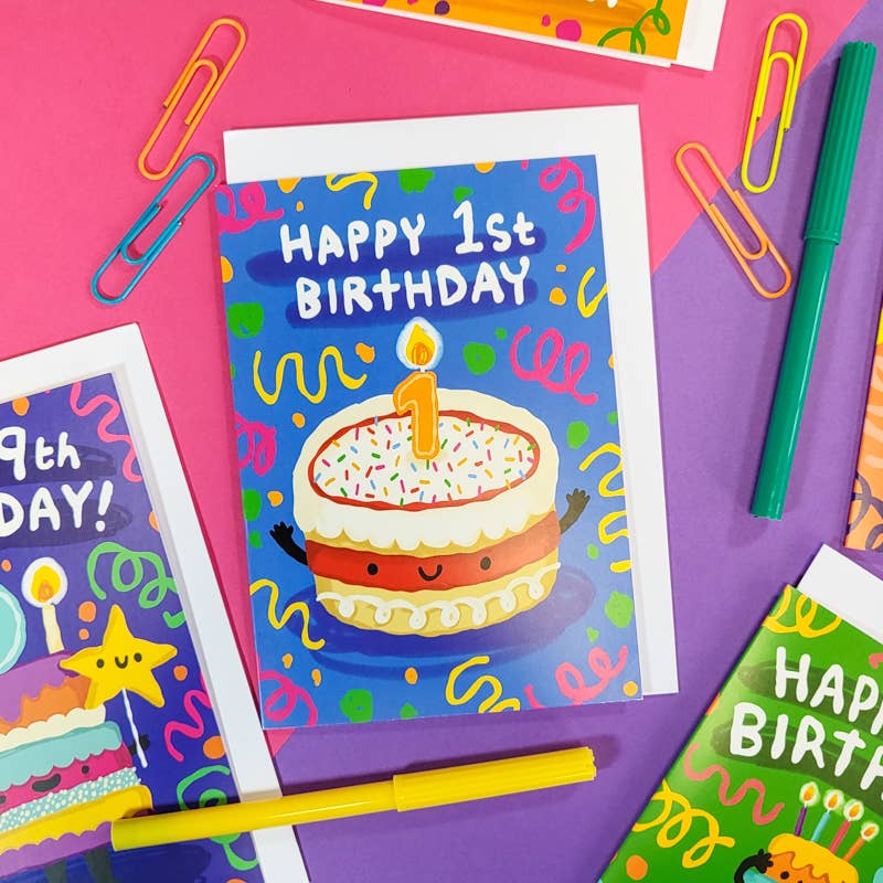 Happy 1st Birthday Kids Age Greeting Card