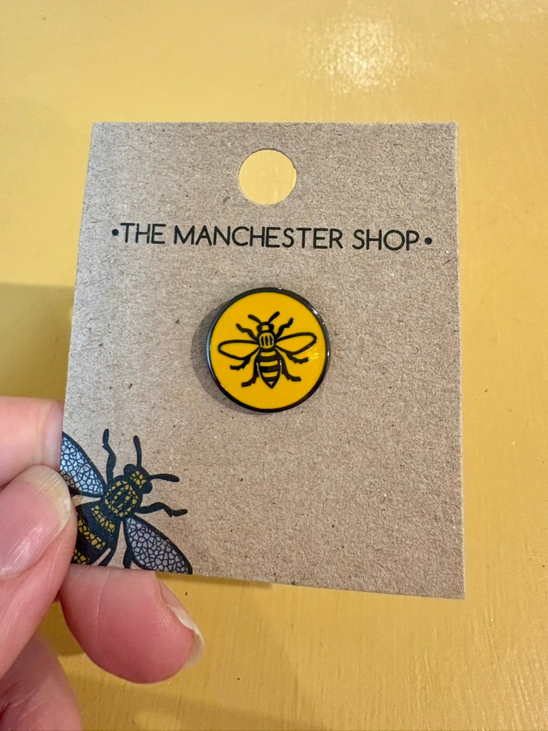 Yellow Circle Manchester Bee Pin Badge