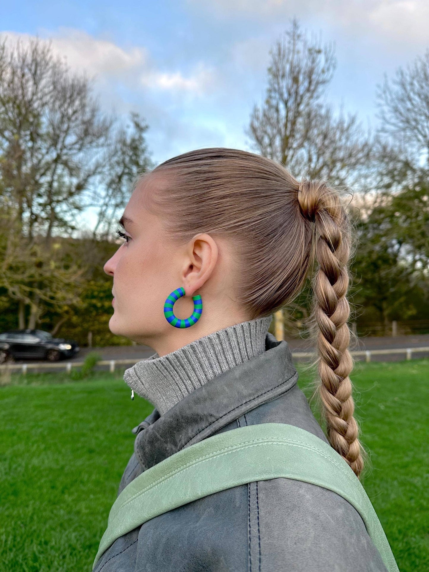 Striped Hoops - Blue