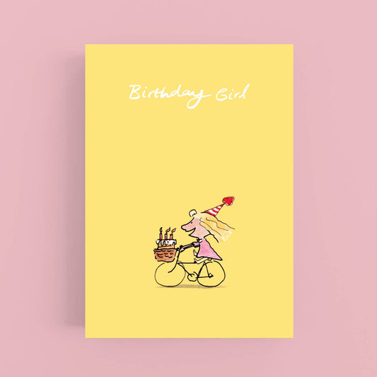Birthday Girl on Bike Card