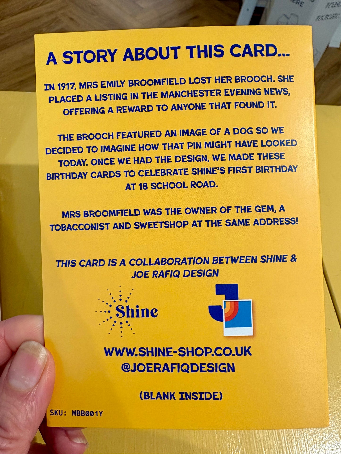 Mrs Broomfield's Brooch Birthday Card