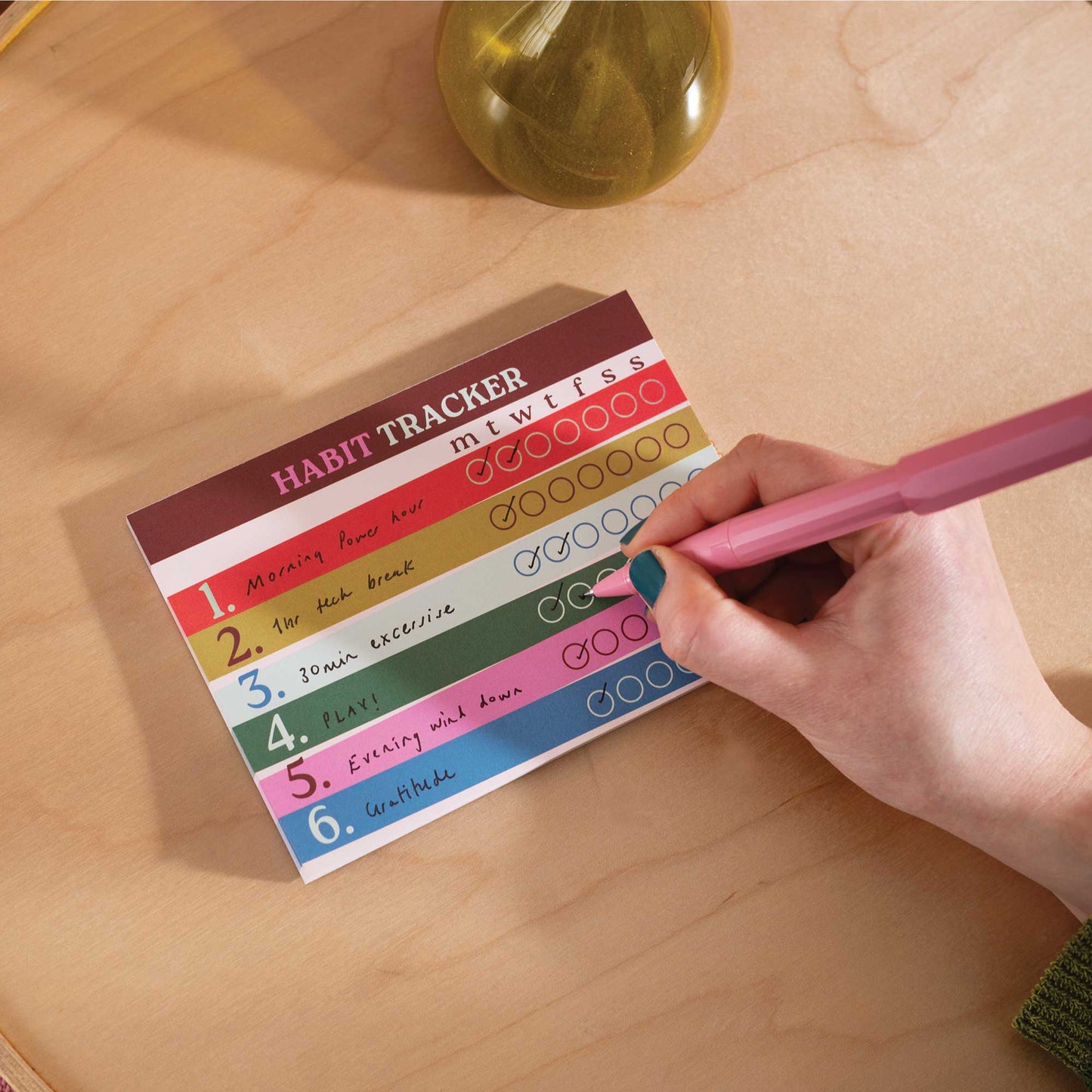 Weekly Habit Tracker Pad - Work Hard, Play Nice