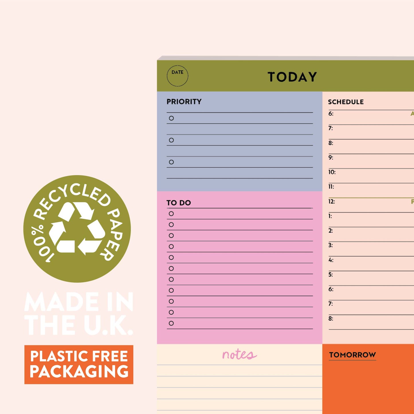 A5 Daily Planner Pad - Block My Life