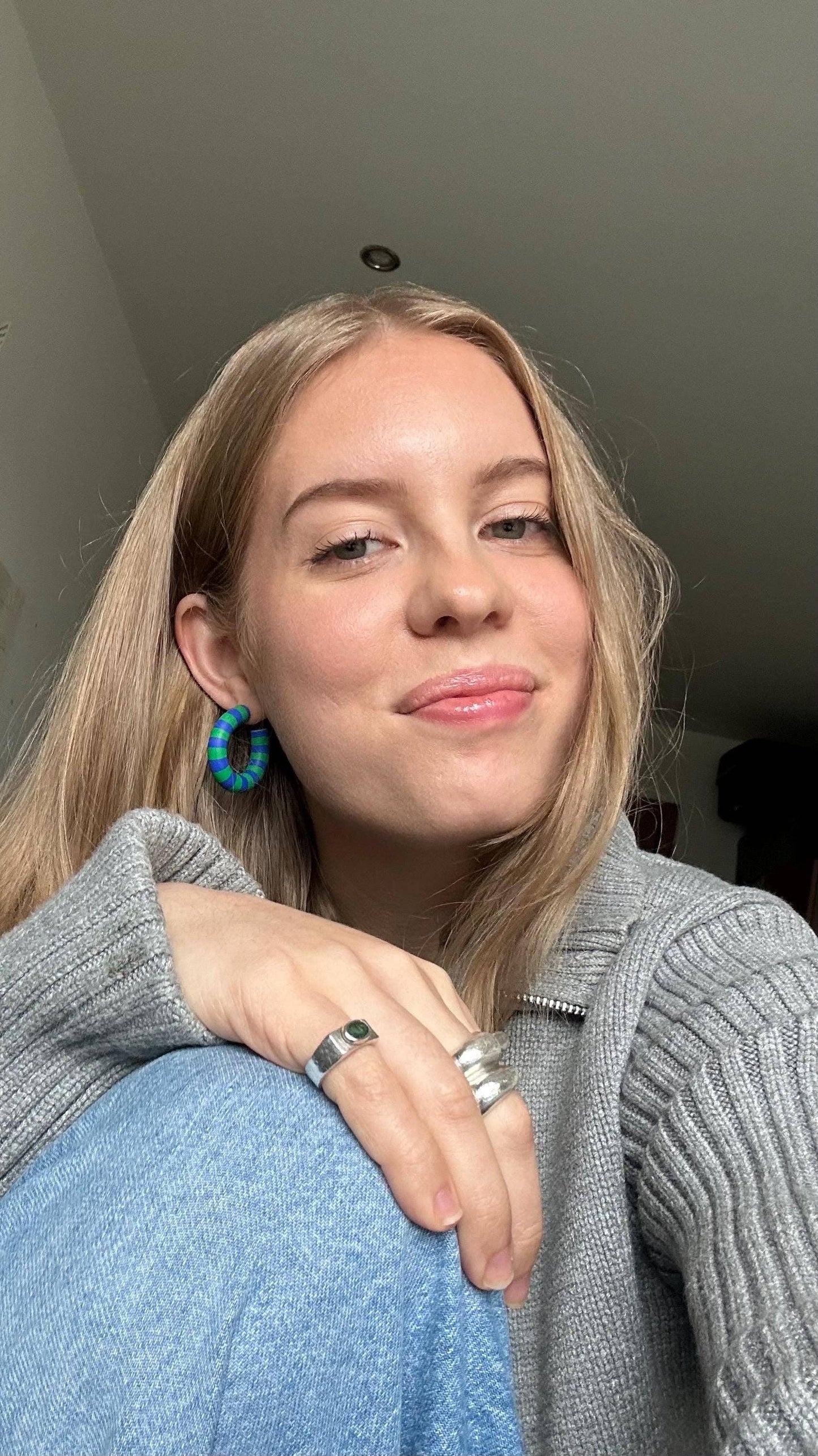 Striped Hoops - Blue