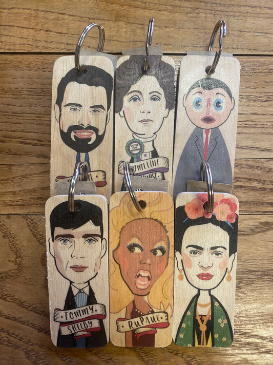 Wooden Keyrings - Other Celebrities