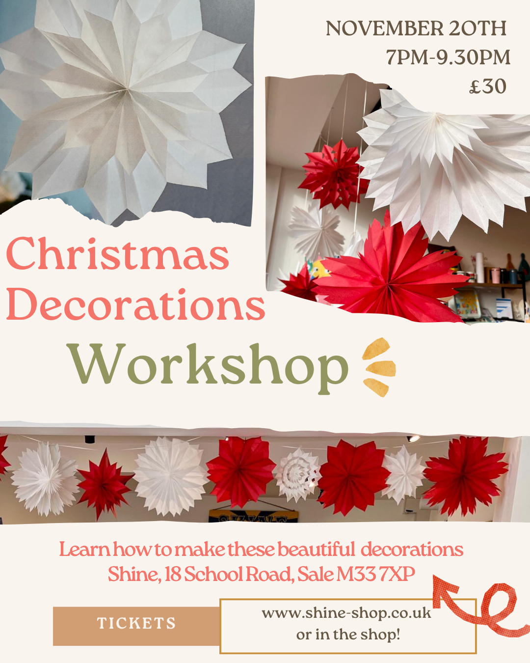 Christmas Decorations Workshop - 20th November 2025, 7pm