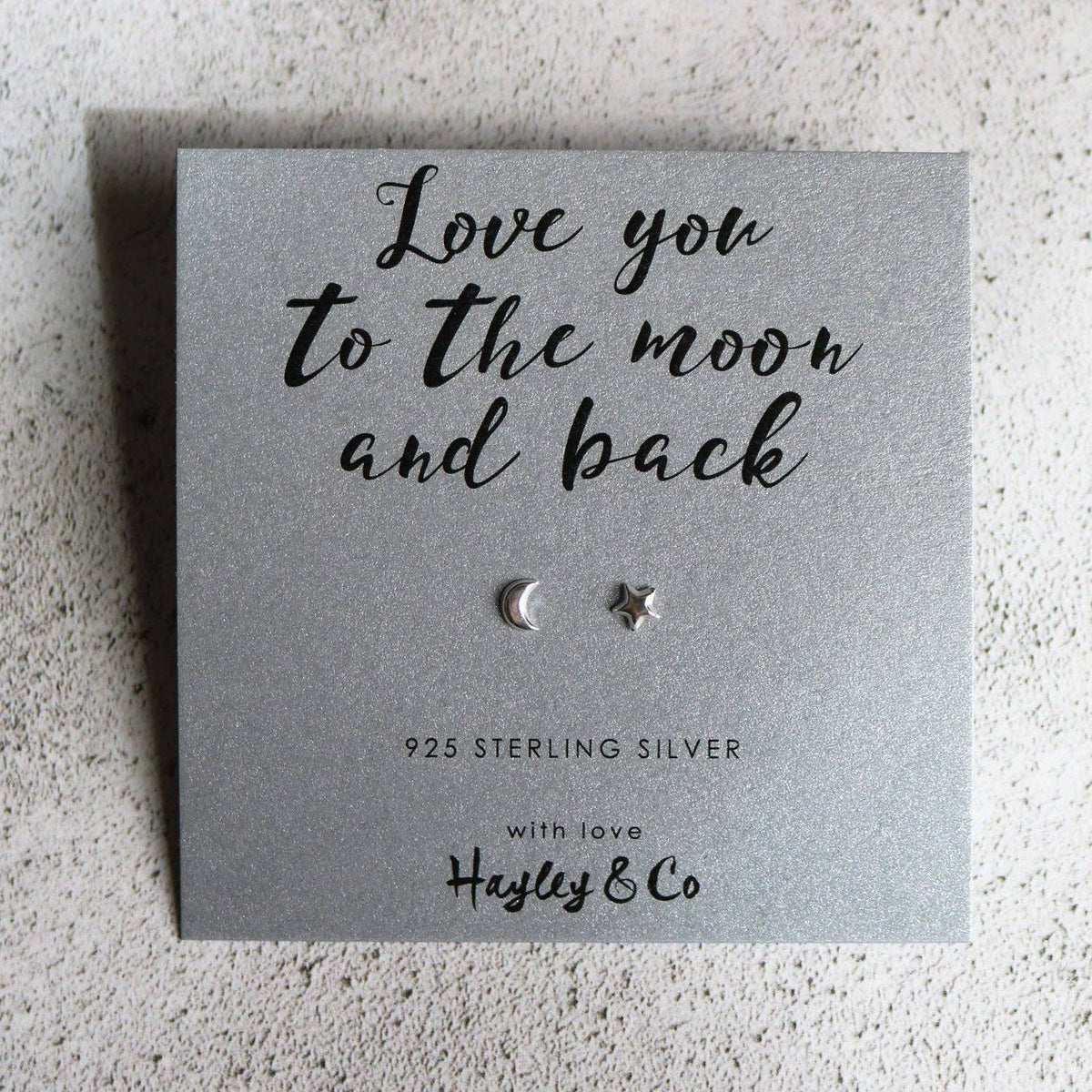 Moon and Star Sterling Silver Earrings