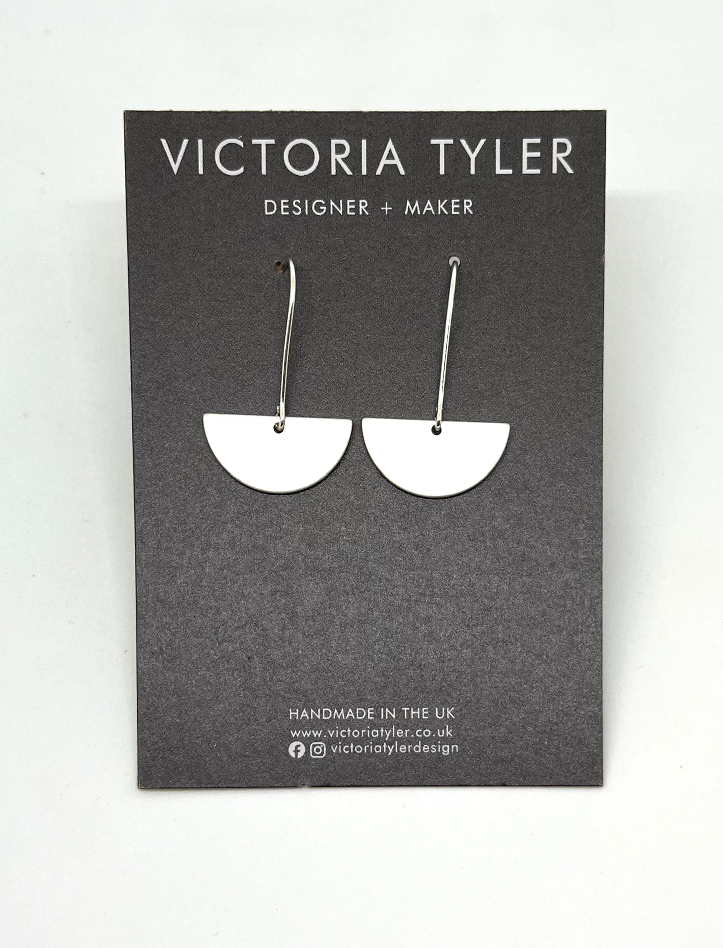 Clara - Silver Semi-Circle Earrings