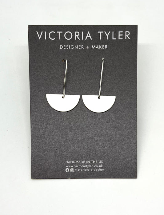 Clara - Silver Semi-Circle Earrings