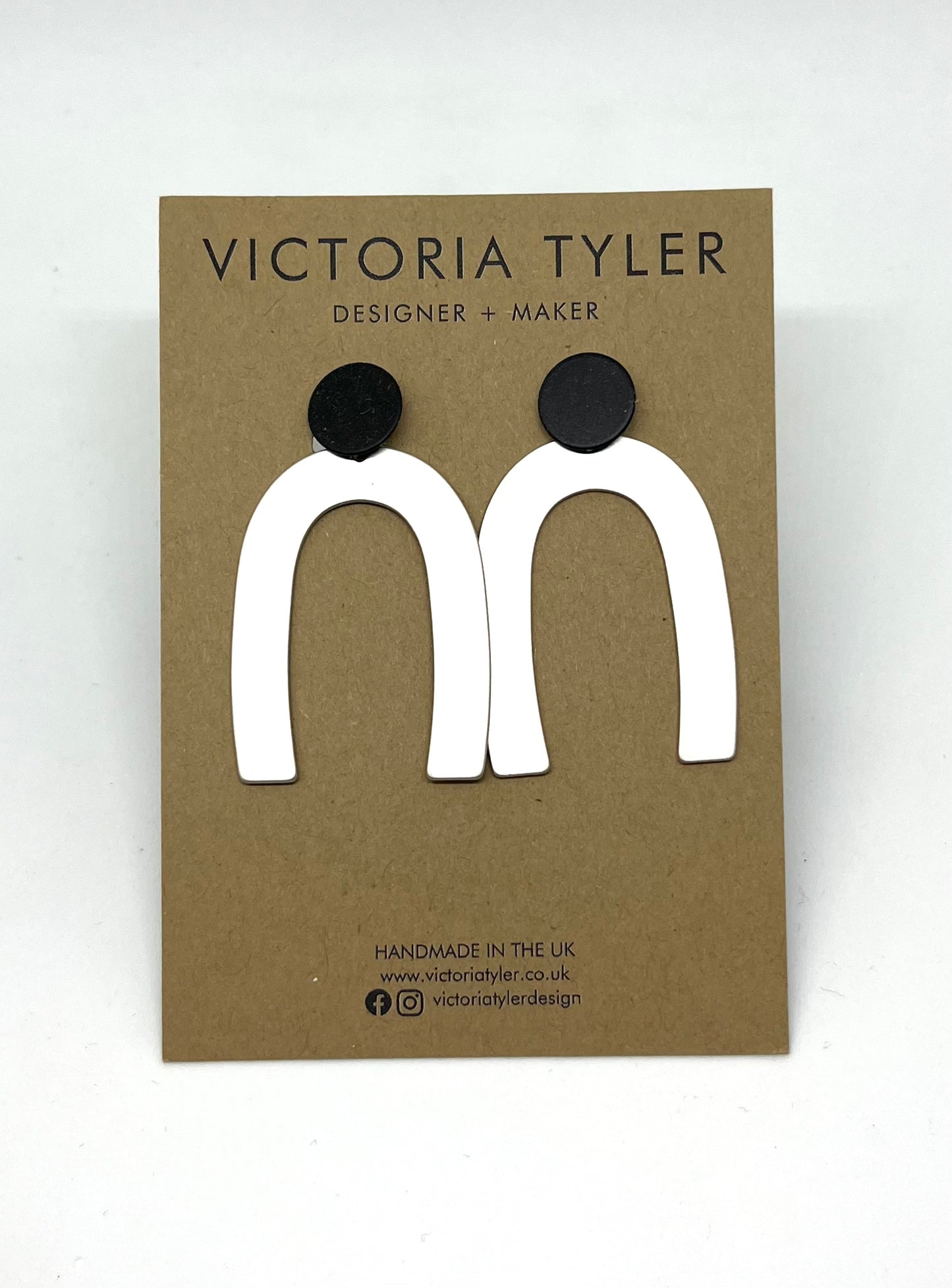 Benita - Silver Rainbow Earrings with Coloured Dot