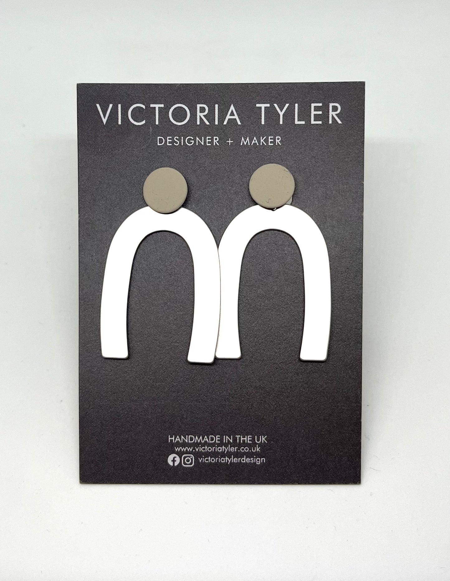 Benita - Silver Rainbow Earrings with Coloured Dot