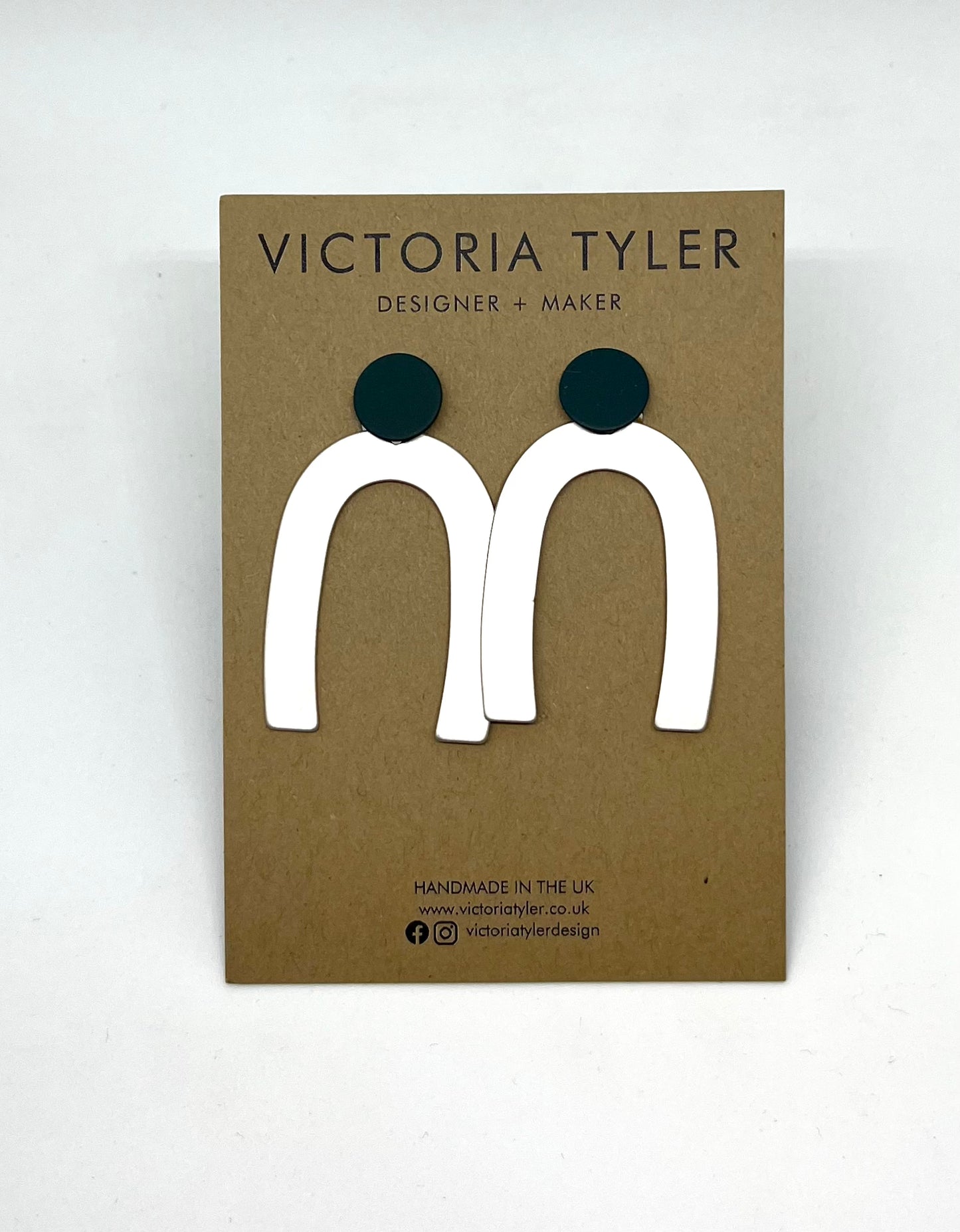 Benita - Silver Rainbow Earrings with Coloured Dot