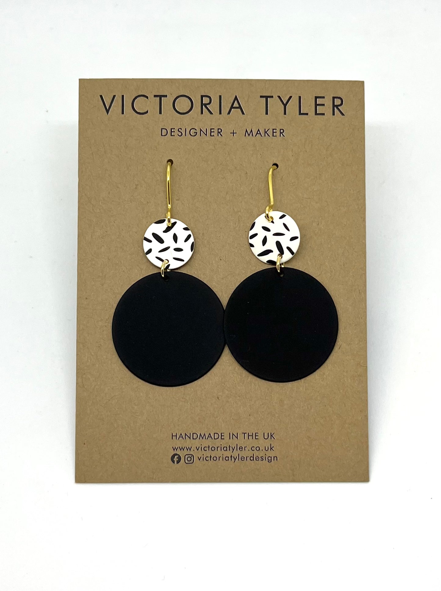 Nina - Colourful Circle Earrings with Small Confetti Disc