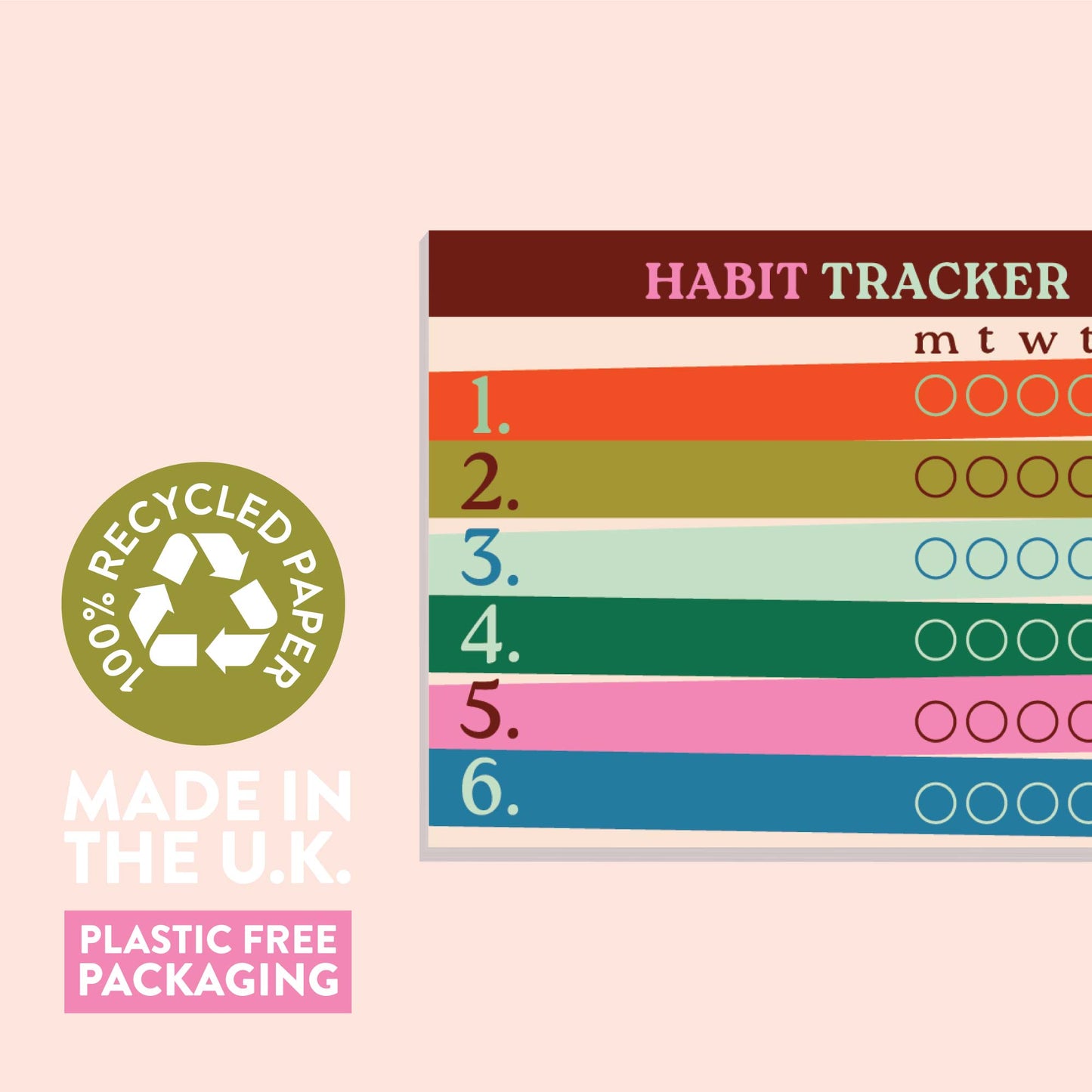 Weekly Habit Tracker Pad - Work Hard, Play Nice
